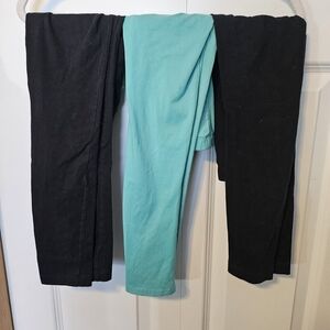 Lot Of 3 Pair Kids Leggings in Black and Teal